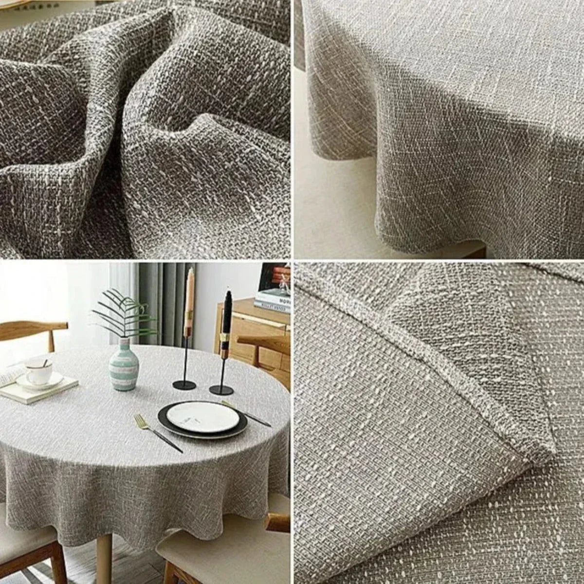 Mantel de Lino con Estructura Tejida para una Mesa Estilosa y Práctica