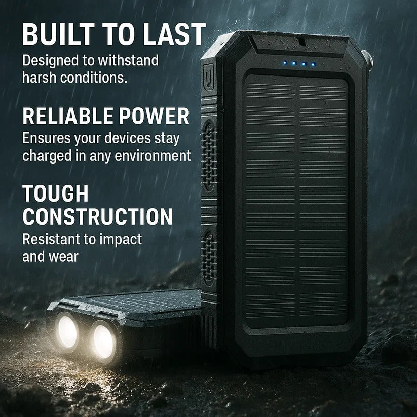 Batería Externa Solar de 500000mAh, Cargador Impermeable