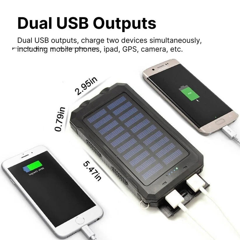 Batería Externa Solar de 500000mAh, Cargador Impermeable