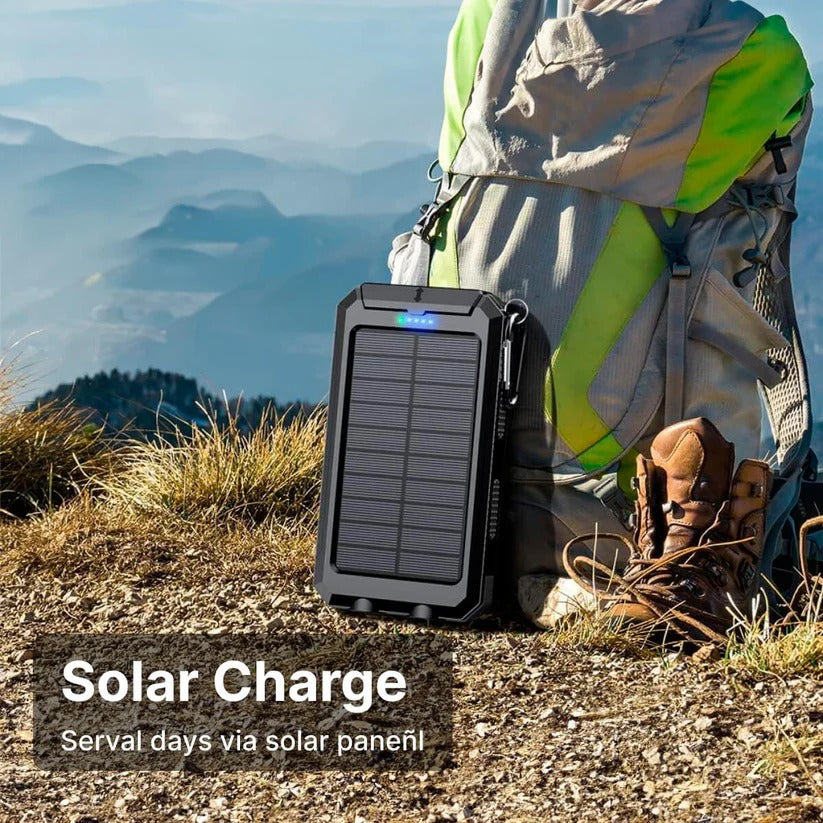 Batería Externa Solar de 500000mAh, Cargador Impermeable