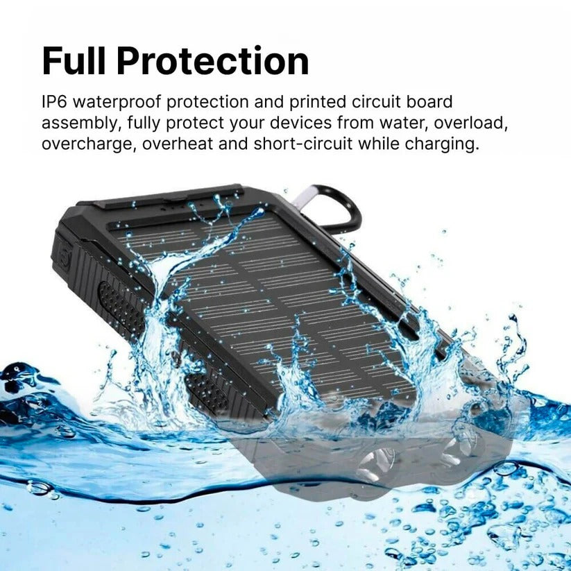 Batería Externa Solar de 500000mAh, Cargador Impermeable