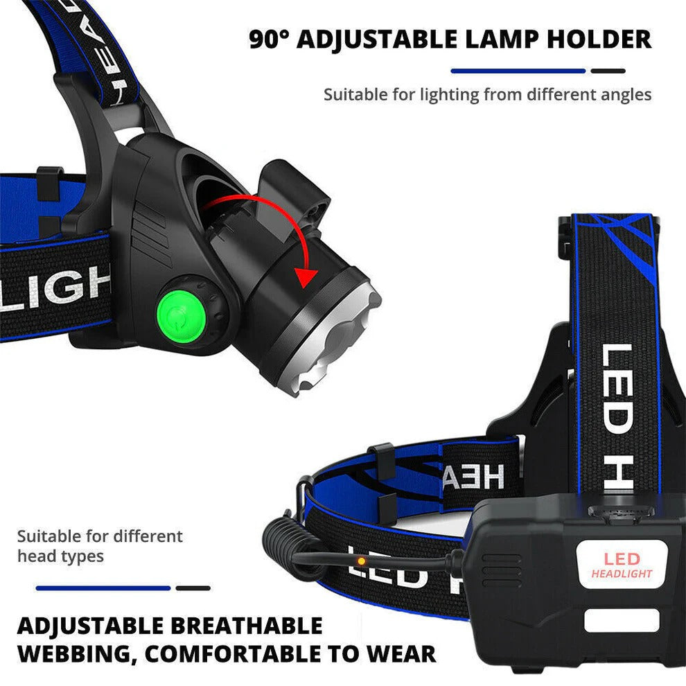 Linterna Frontal LED Recargable de 990000LM
