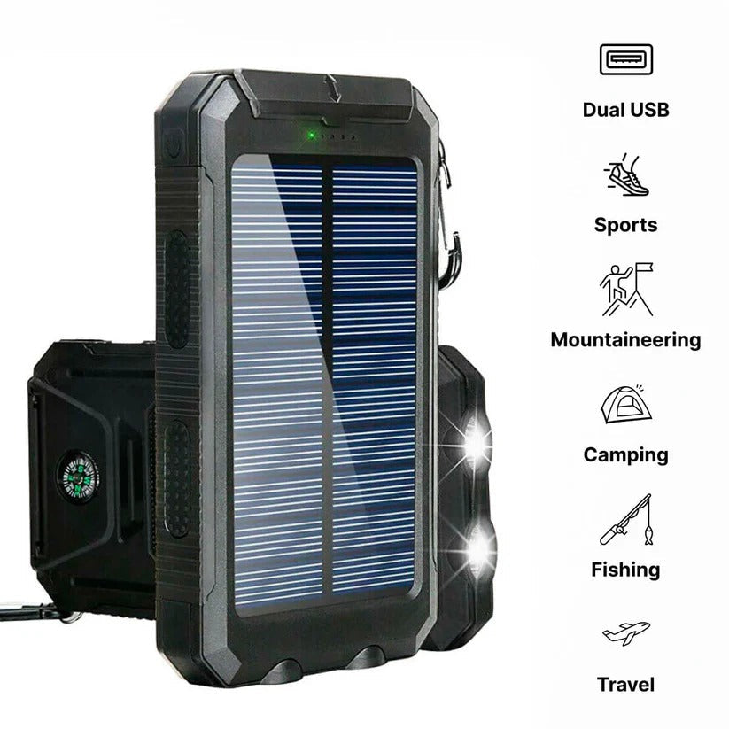 Batería Externa Solar de 500000mAh, Cargador Impermeable