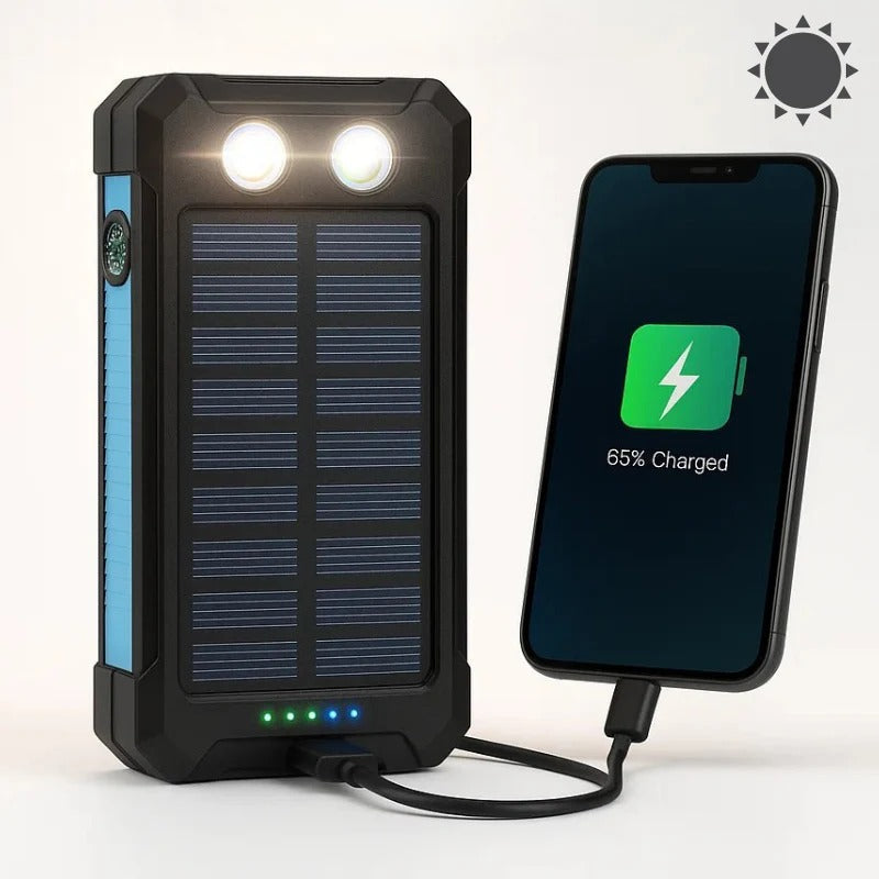 Batería Externa Solar de 500000mAh, Cargador Impermeable