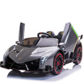 Coche eléctrico para niños 12V con dos asientos – gris metálico