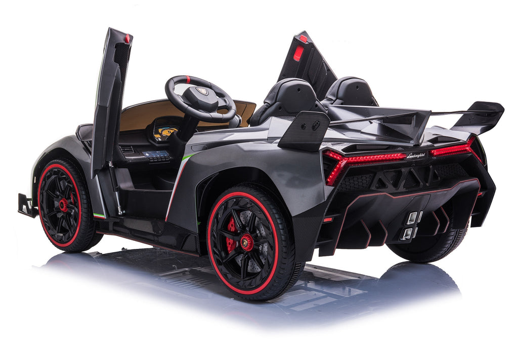 Coche eléctrico para niños 12V con dos asientos – gris metálico
