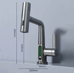 Grifo de cocina flexible con pantalla – giratorio 360° y 5 modos de chorro