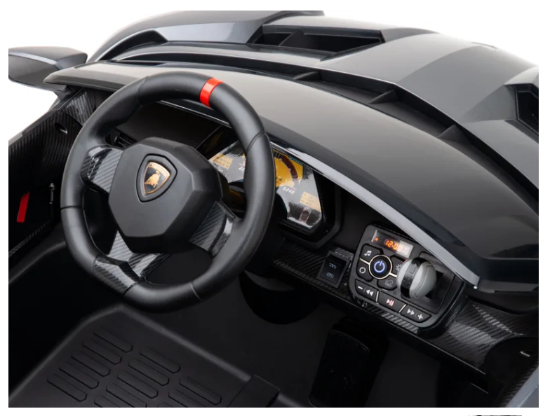 Coche eléctrico para niños 12V con dos asientos – gris metálico
