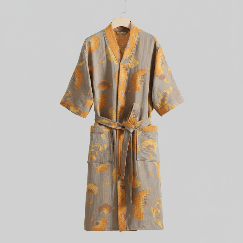 KIMOGINKO – Bata de kimono de algodón orgánico para una comodidad transpirable