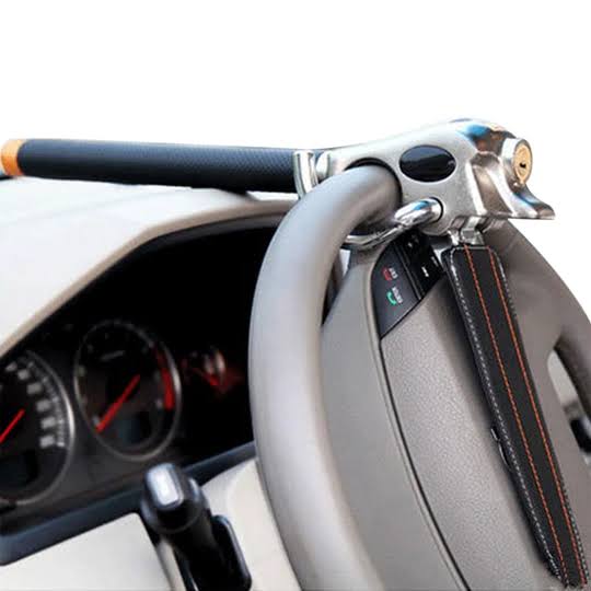 Barras de bloqueo de volante de automóvil potentes - Cerradura de seguridad para automóvil, Prevención de robo, Protección de volante ajustable, Duradera y fácil de montar
