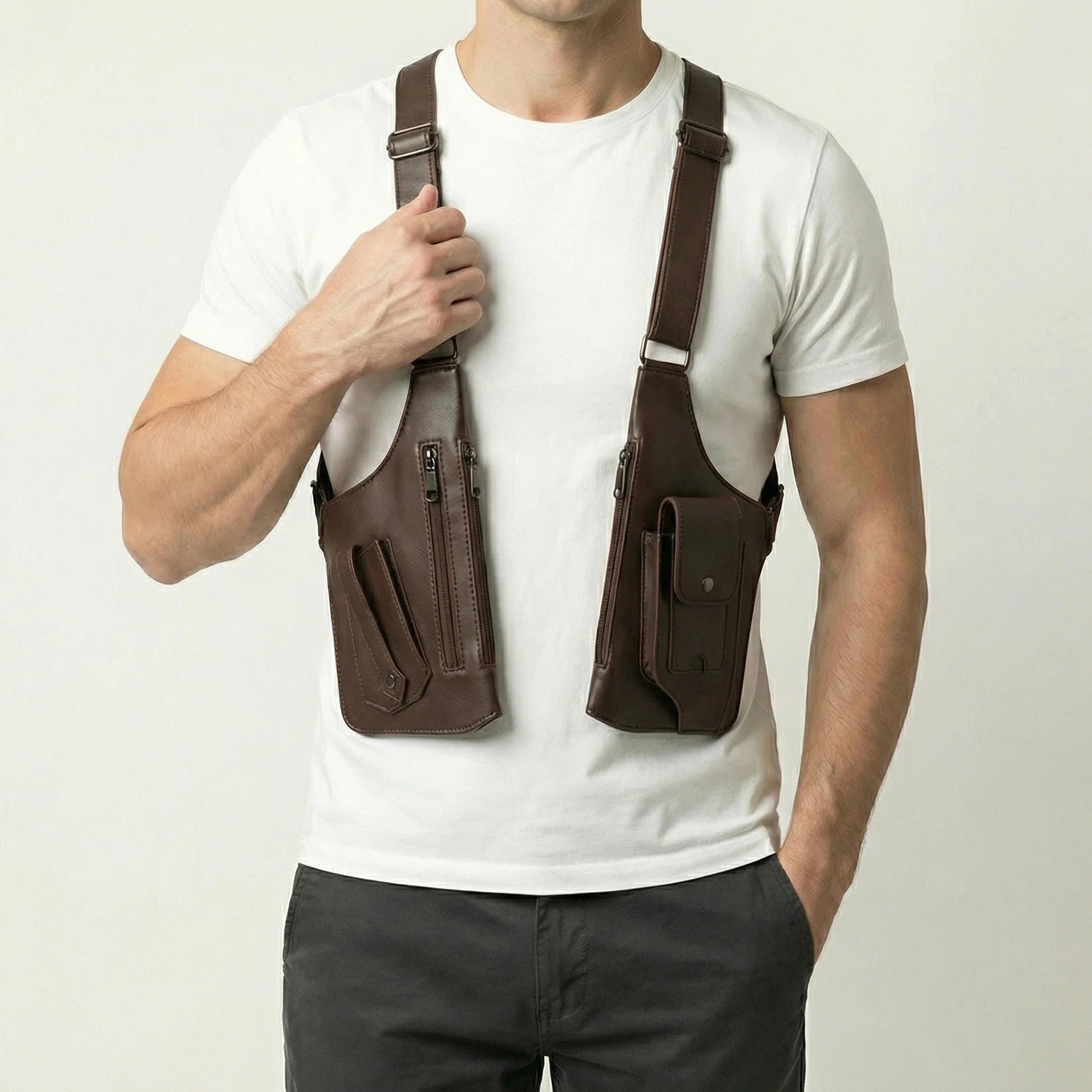 Bolsa de pecho discreta para hombre