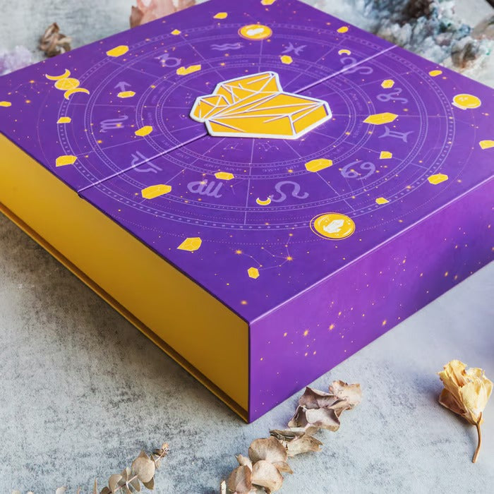 Calendario de Adviento de Cristales de Halloween | Caja de Cuenta Regresiva de 31 Días | Colección de Piedras Sanadoras