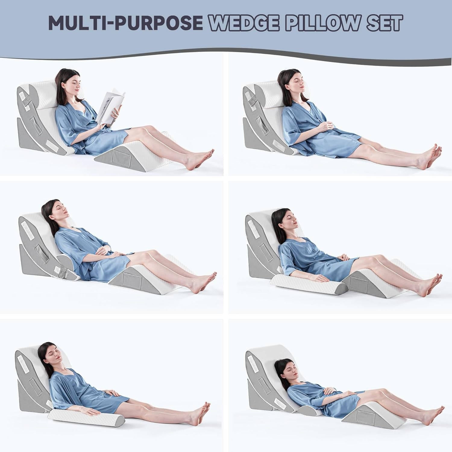 Juego de 4 Piezas de Almohadas en Cuña Ortopédicas