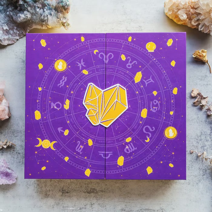 Calendario de Adviento de Cristales de Halloween | Caja de Cuenta Regresiva de 31 Días | Colección de Piedras Sanadoras
