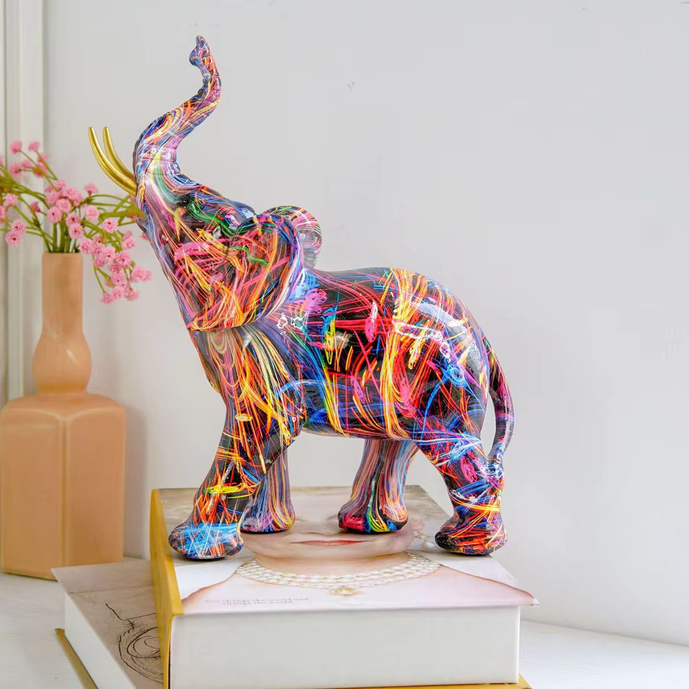 Figurita de Elefante Artístico en Graffiti