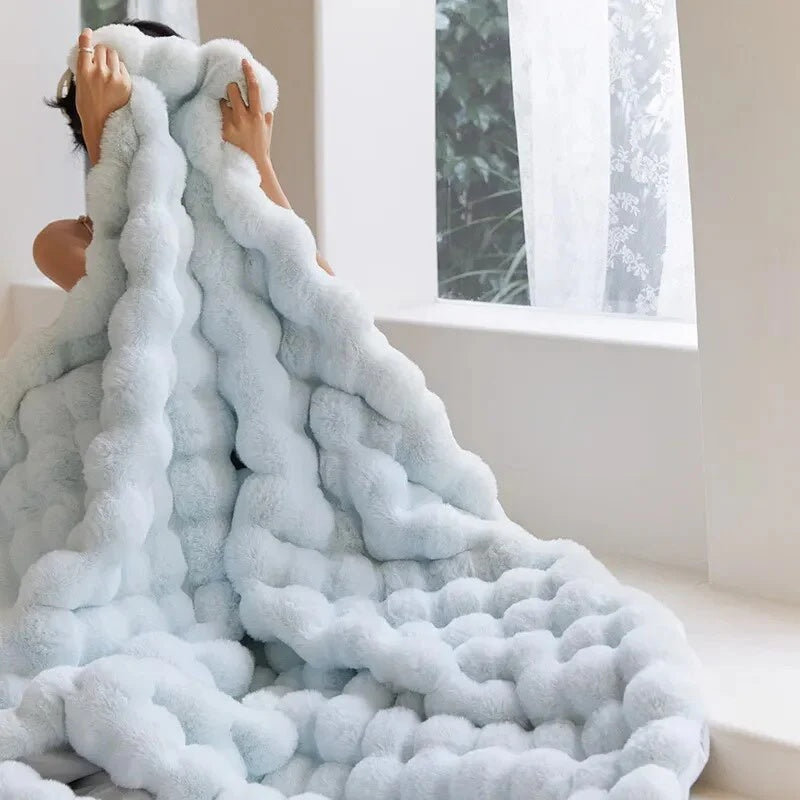 Manta de Piel Sintética Suave – Plaid Acolchado para Todas las Estaciones