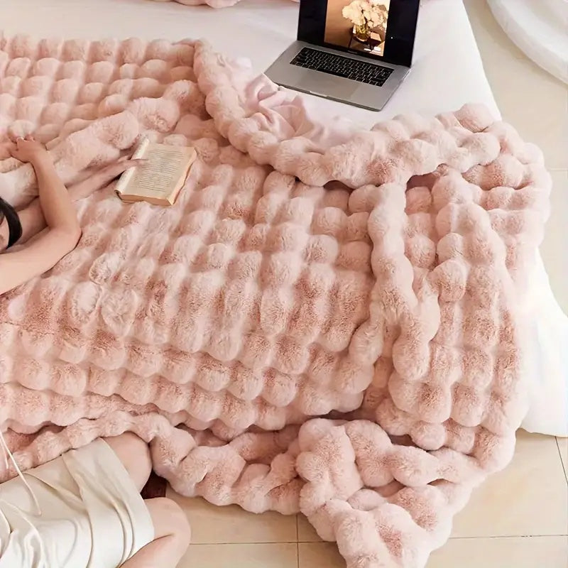 Manta de Piel Sintética Suave – Plaid Acolchado para Todas las Estaciones
