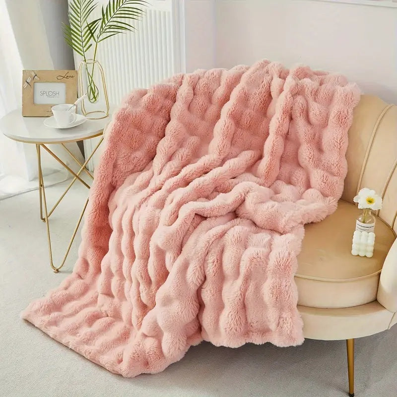 Manta de Piel Sintética Suave – Plaid Acolchado para Todas las Estaciones