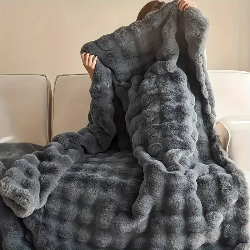Manta de Piel Sintética Suave – Plaid Acolchado para Todas las Estaciones