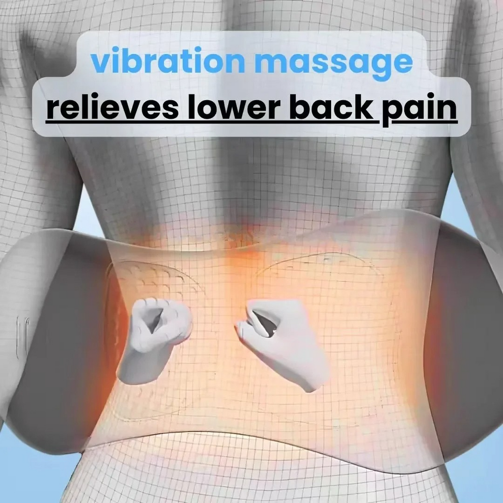 Lisslune | Masajeador de Espalda con Calor y Vibración, Soporte Espinal para Alivio de Ciática, Dolor de Espalda Baja y Corrección de Postura – Terapia en Casa 3 en 1