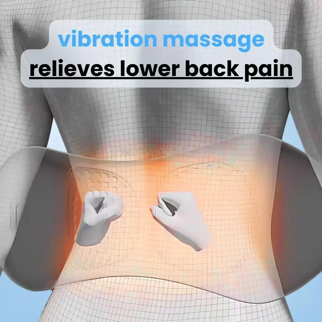 Lisslune | Masajeador de Espalda con Calor y Vibración, Soporte Espinal para Alivio de Ciática, Dolor de Espalda Baja y Corrección de Postura – Terapia en Casa 3 en 1