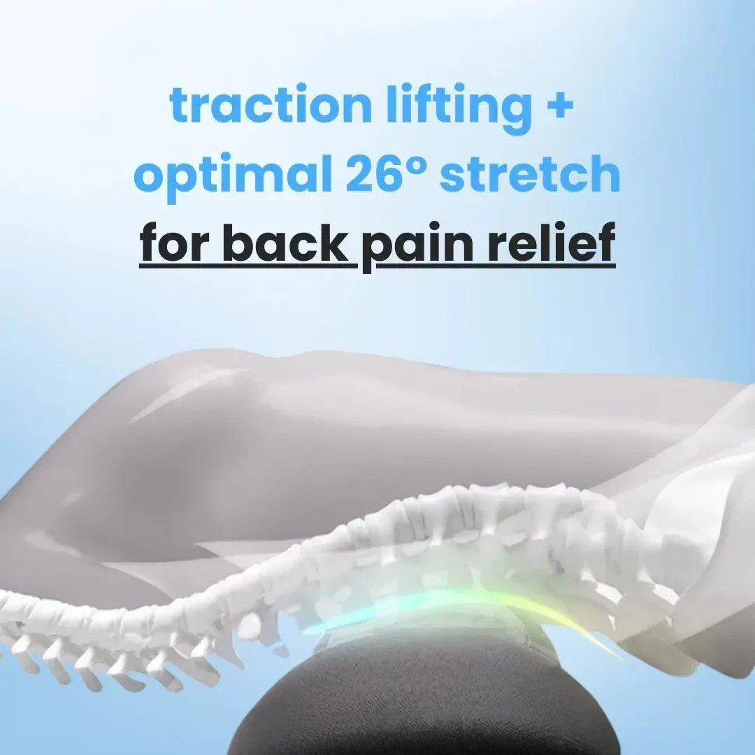 Lisslune | Masajeador de Espalda con Calor y Vibración, Soporte Espinal para Alivio de Ciática, Dolor de Espalda Baja y Corrección de Postura – Terapia en Casa 3 en 1