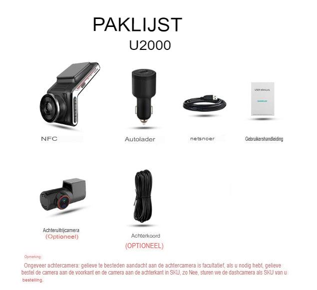 Cámara Dash Dual 4K con Lente F1.8, Visión Nocturna y Modo de Estacionamiento de 24 Horas