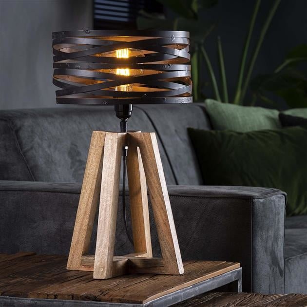 Lámpara de Madera Industrial | Iluminación Flexible | Diseño de Alta Calidad