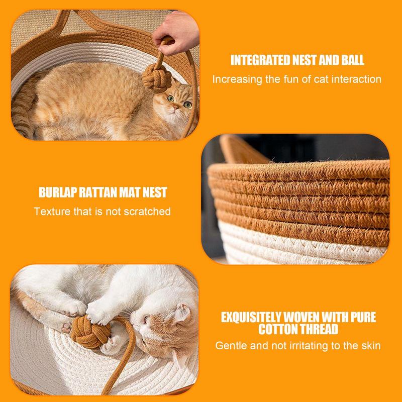Cama para Gatos de Cuerda de Algodón Tejida a Mano Kalsten