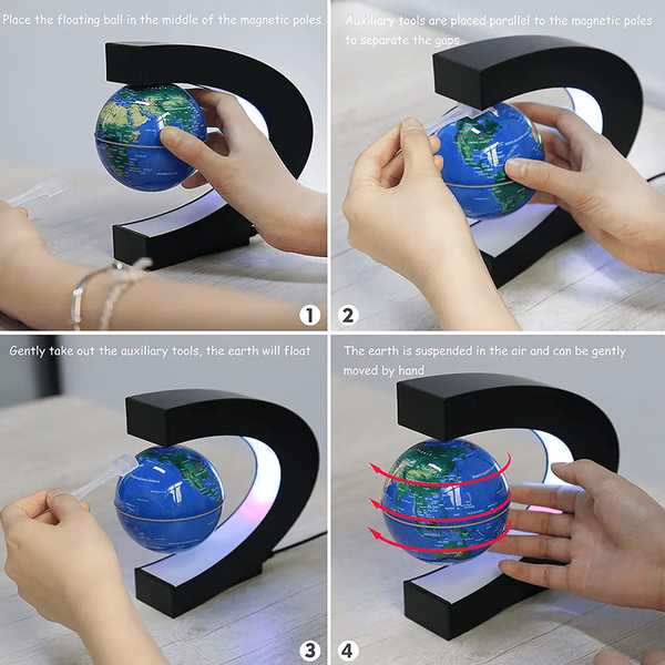 Globo Magnético Flotante con Luz LED