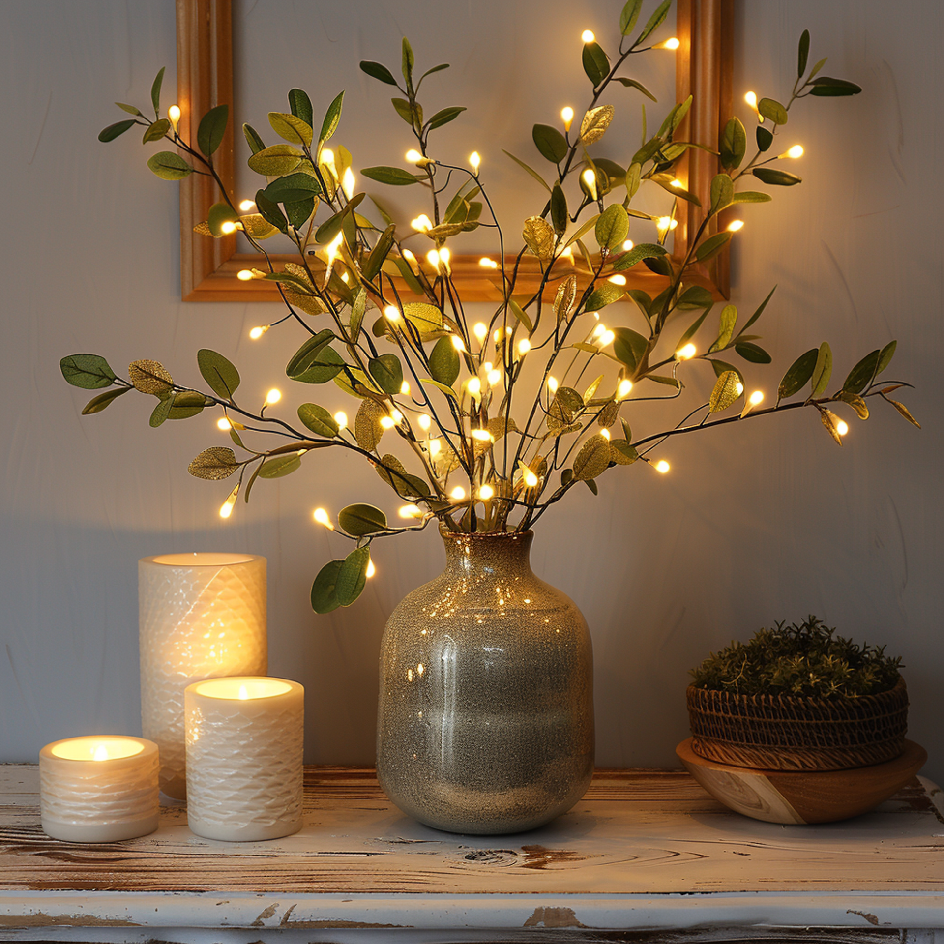 Rama de olivo con luces LED | Luz natural y ambiental