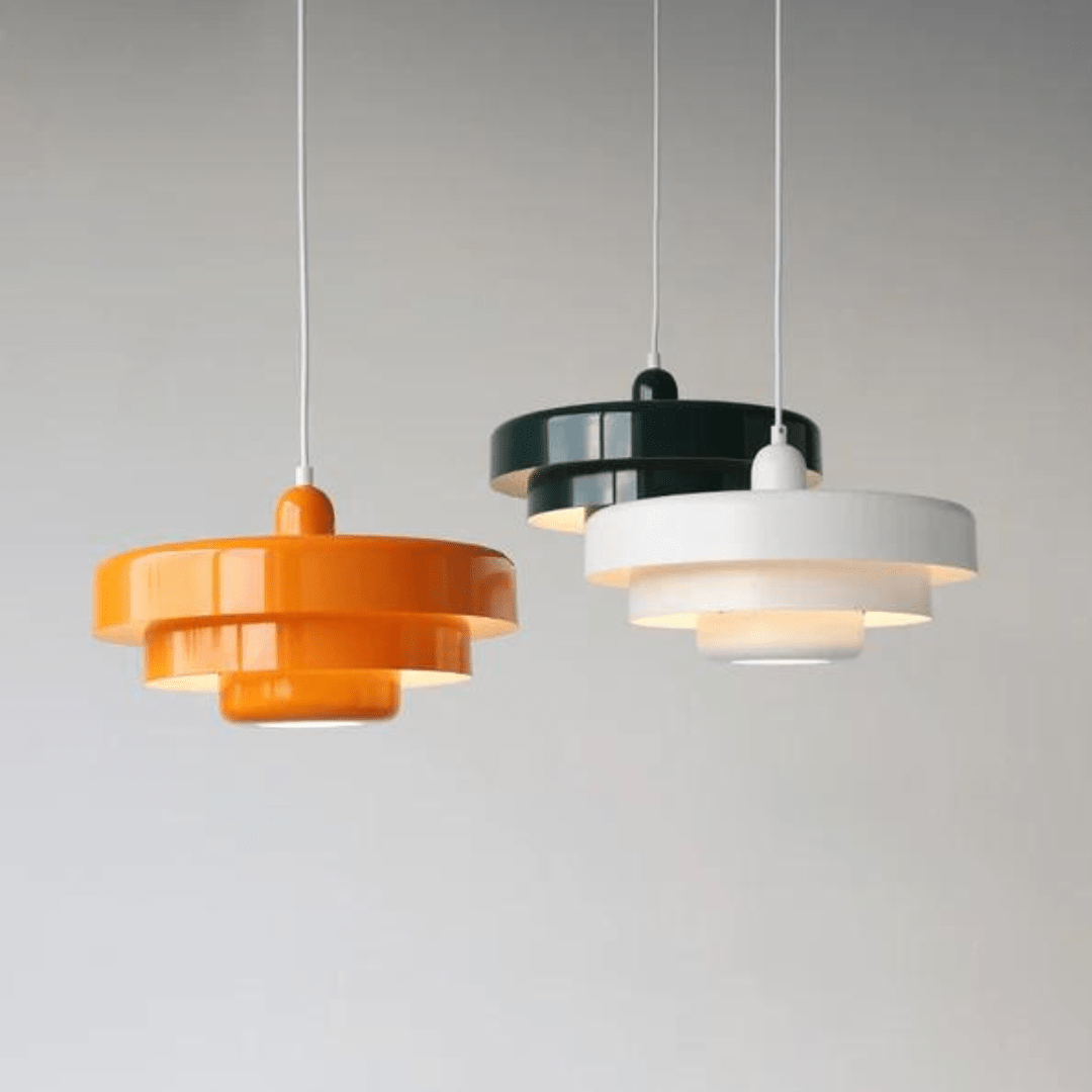 TRILORA – Elegante lámpara colgante de tres niveles en colores macaron