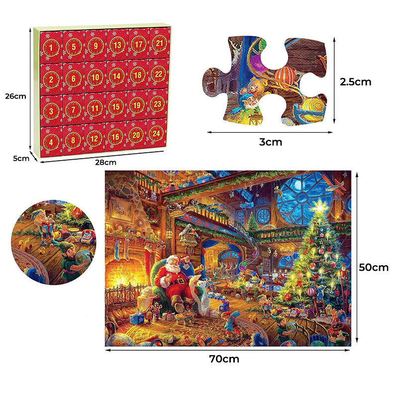 Calendario de Adviento de Puzzles Navideños - 24 Días de Cuenta Regresiva