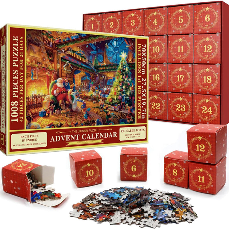 Calendario de Adviento de Puzzles Navideños - 24 Días de Cuenta Regresiva