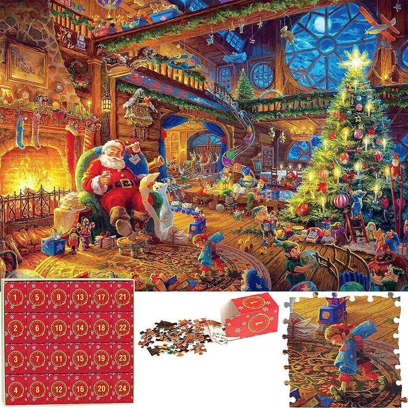 Calendario de Adviento de Puzzles Navideños - 24 Días de Cuenta Regresiva