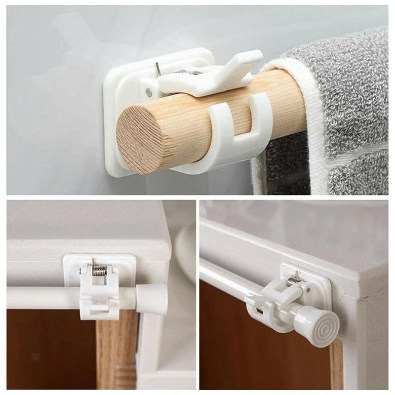 Soportes de Barra de Cortina Autoadhesivos Ajustables - Paquete de 2