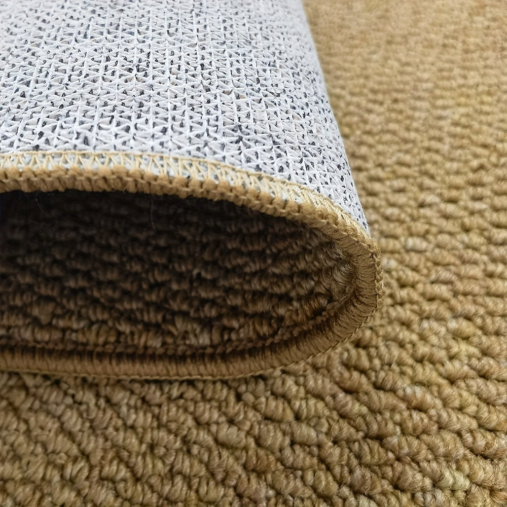 Alfombra de Puerta de Aspecto Yute, Suave y Absorbente para Uso Interior/Exterior