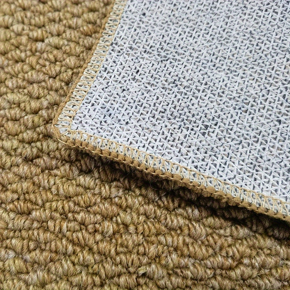 Alfombra de Puerta de Aspecto Yute, Suave y Absorbente para Uso Interior/Exterior