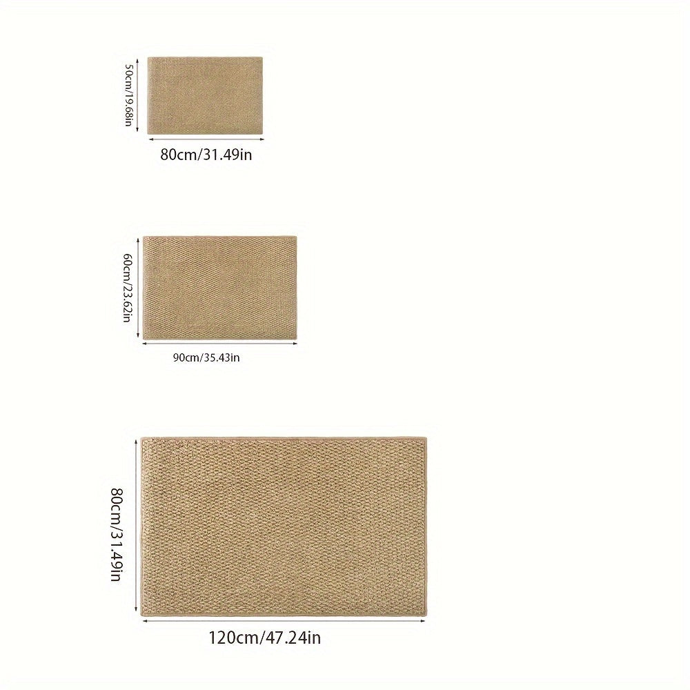 Alfombra de Puerta de Aspecto Yute, Suave y Absorbente para Uso Interior/Exterior