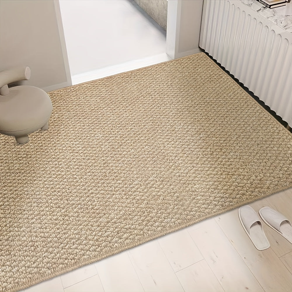 Alfombra de Puerta de Aspecto Yute, Suave y Absorbente para Uso Interior/Exterior