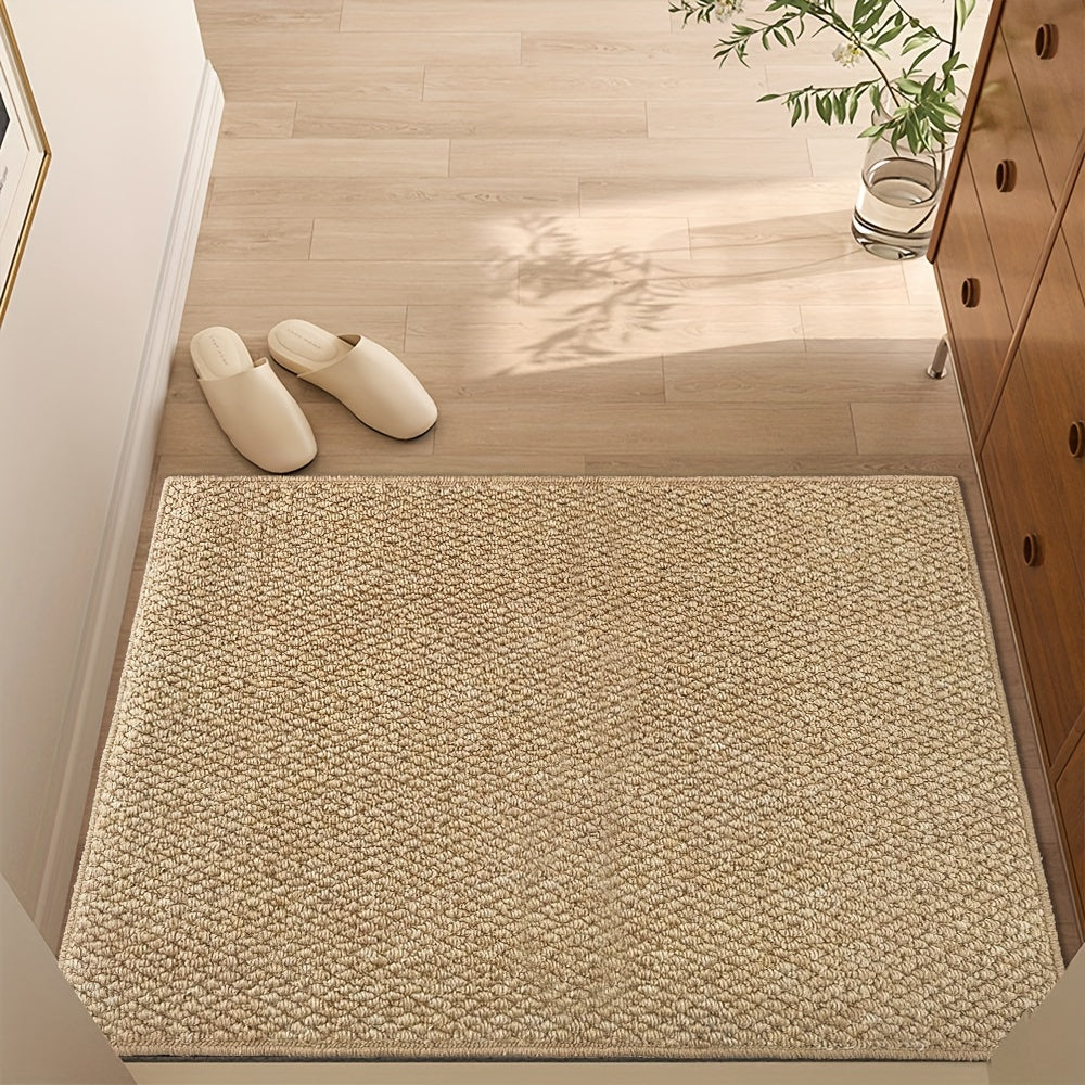 Alfombra de Puerta de Aspecto Yute, Suave y Absorbente para Uso Interior/Exterior
