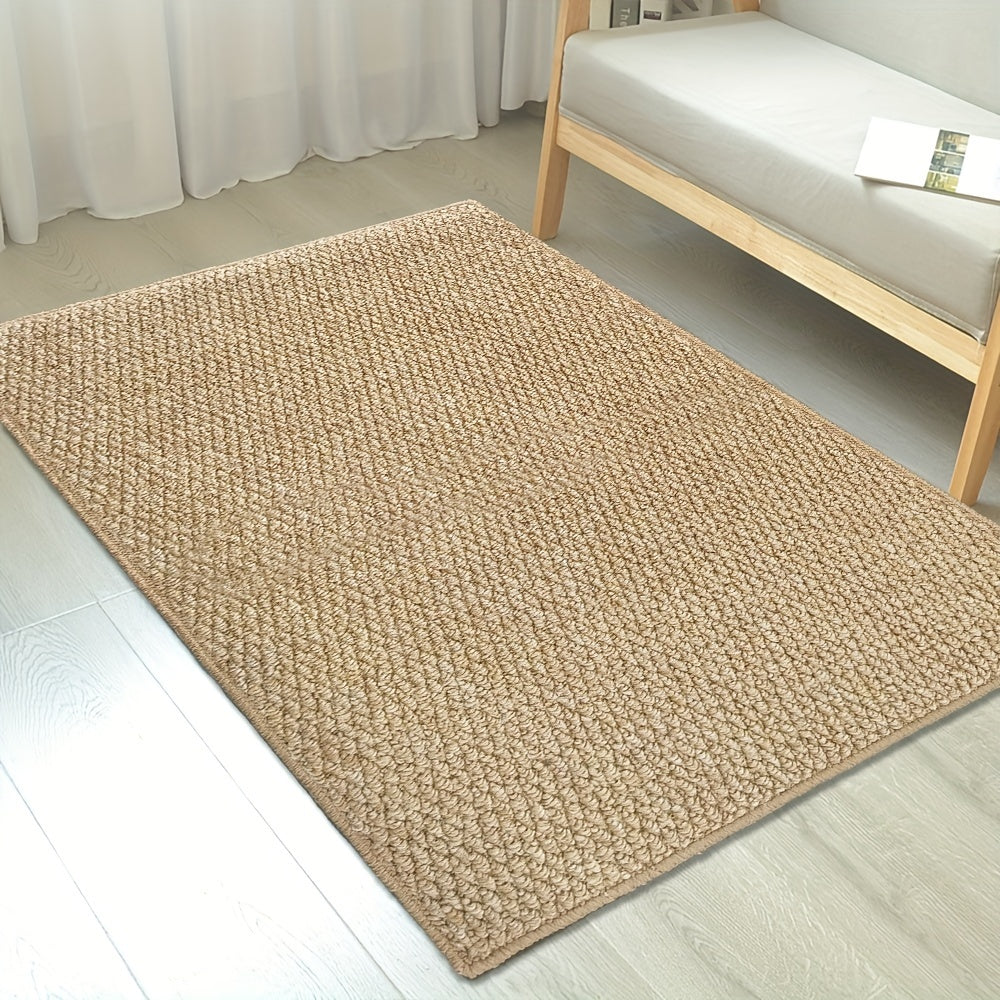Alfombra de Puerta de Aspecto Yute, Suave y Absorbente para Uso Interior/Exterior