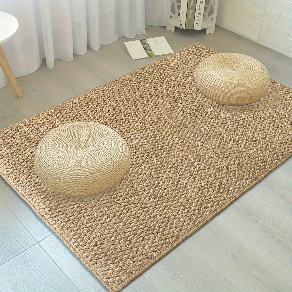 Alfombra de Puerta de Aspecto Yute, Suave y Absorbente para Uso Interior/Exterior