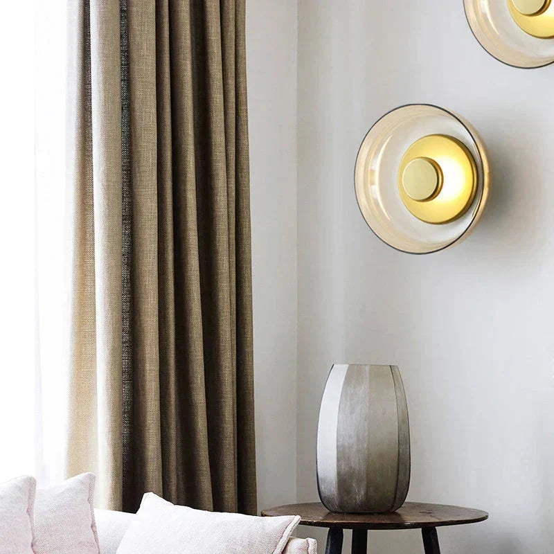 Solviera | Aplique de pared con pantalla de vidrio redonda