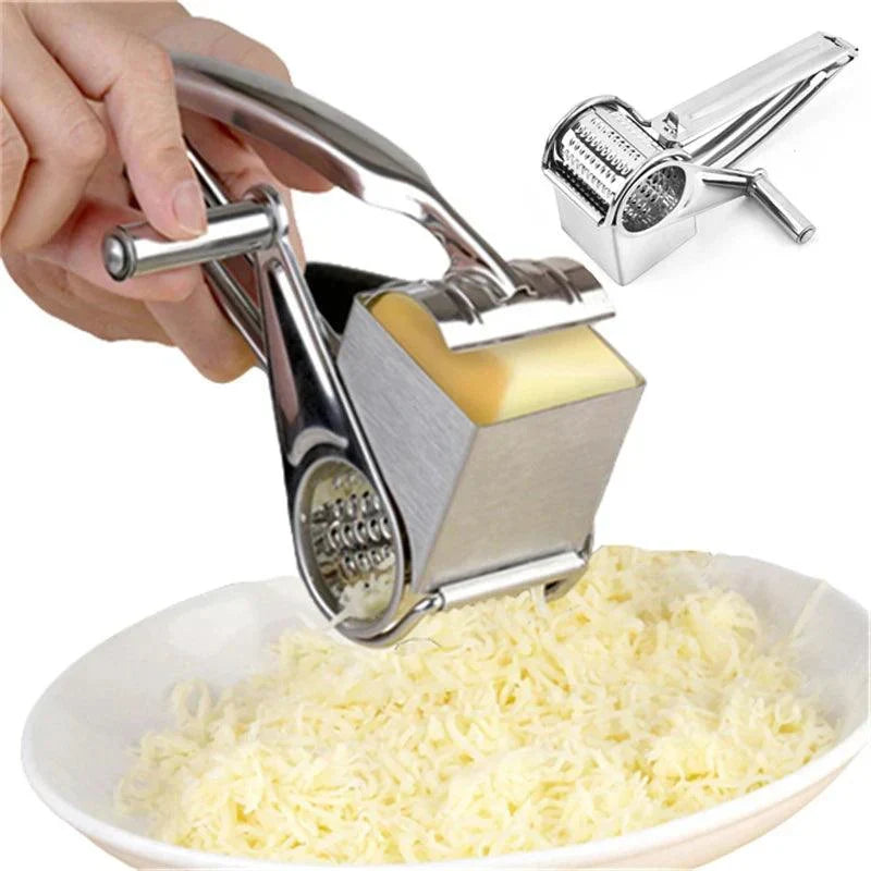 Rallador de Queso Manual | Acero Inoxidable | Tromeles Versátiles