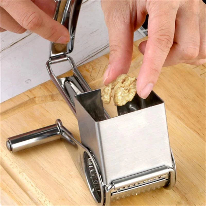 Rallador de Queso Manual | Acero Inoxidable | Tromeles Versátiles