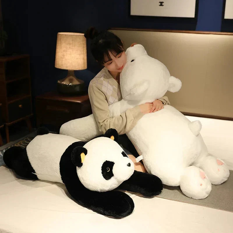 Osito de peluche gigante y abrazable de panda y oso polar