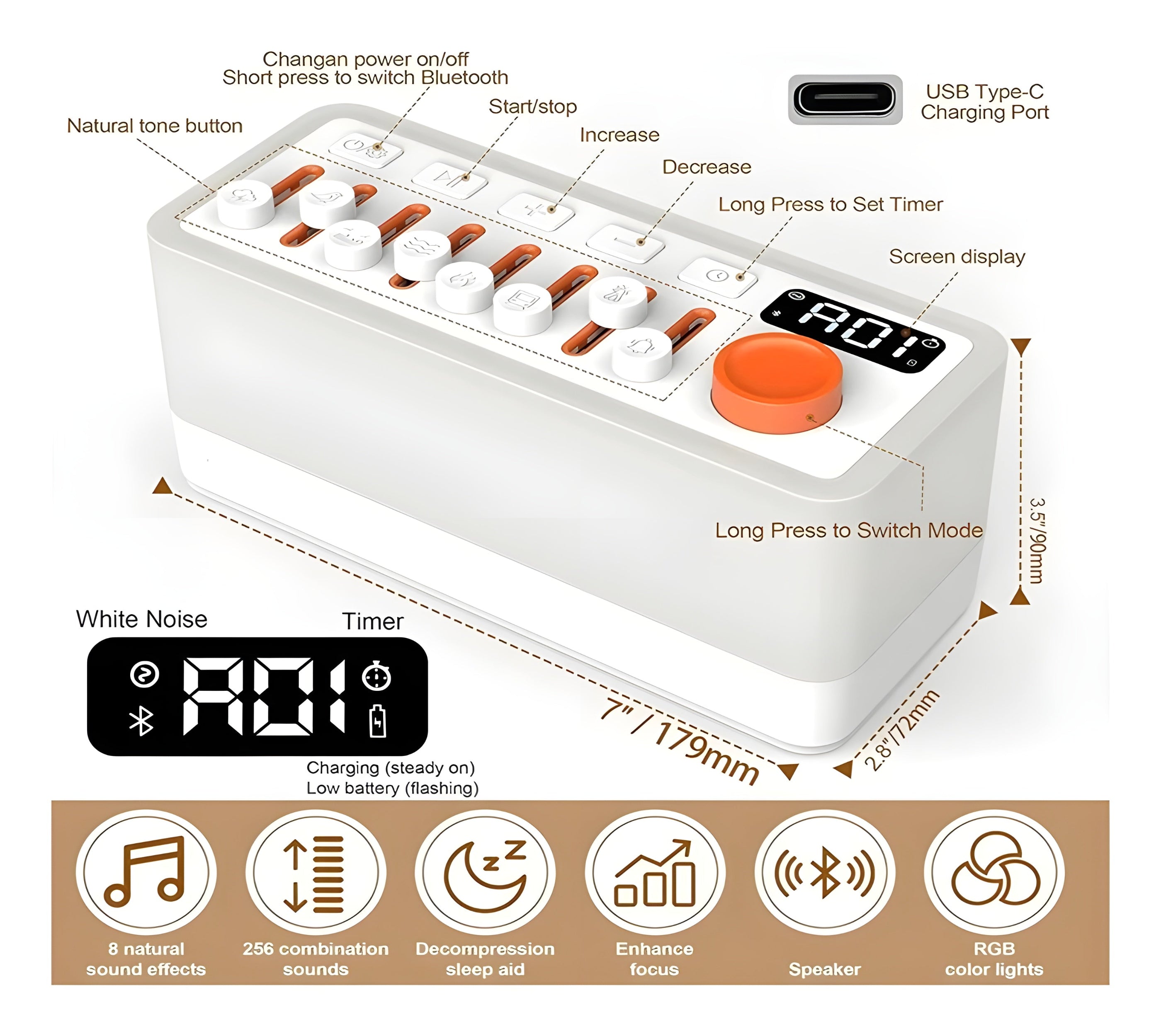 Velmina Sound Box con 8 sonidos ambientales