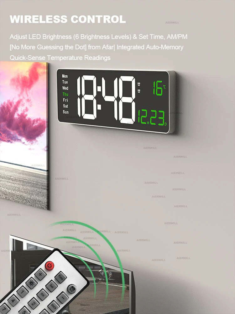 Reloj Digital Acrílico Colorido | Reloj LED Moderno con USB