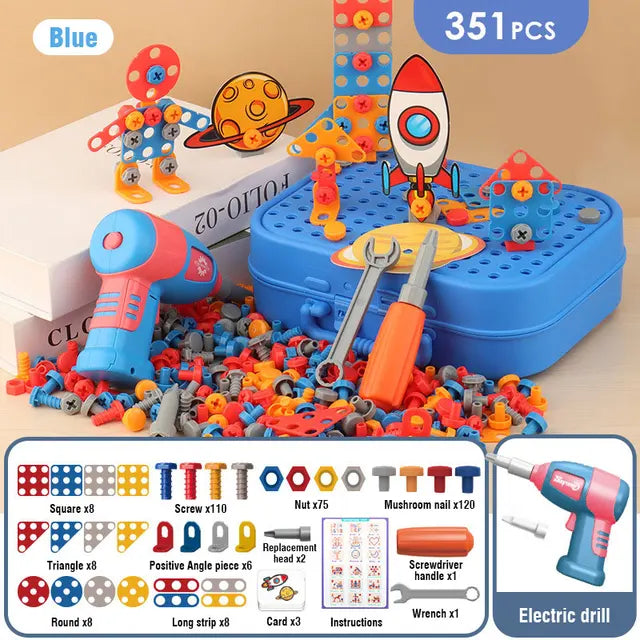 Juego de Construcción Creativo con Taladro: Juguete Educativo para Niños